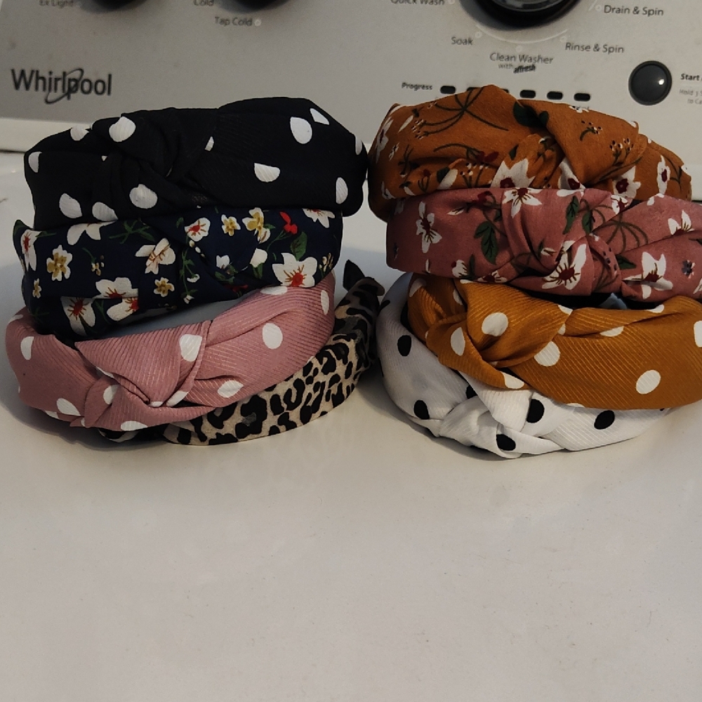 Floral and Polka Dot Headband Set